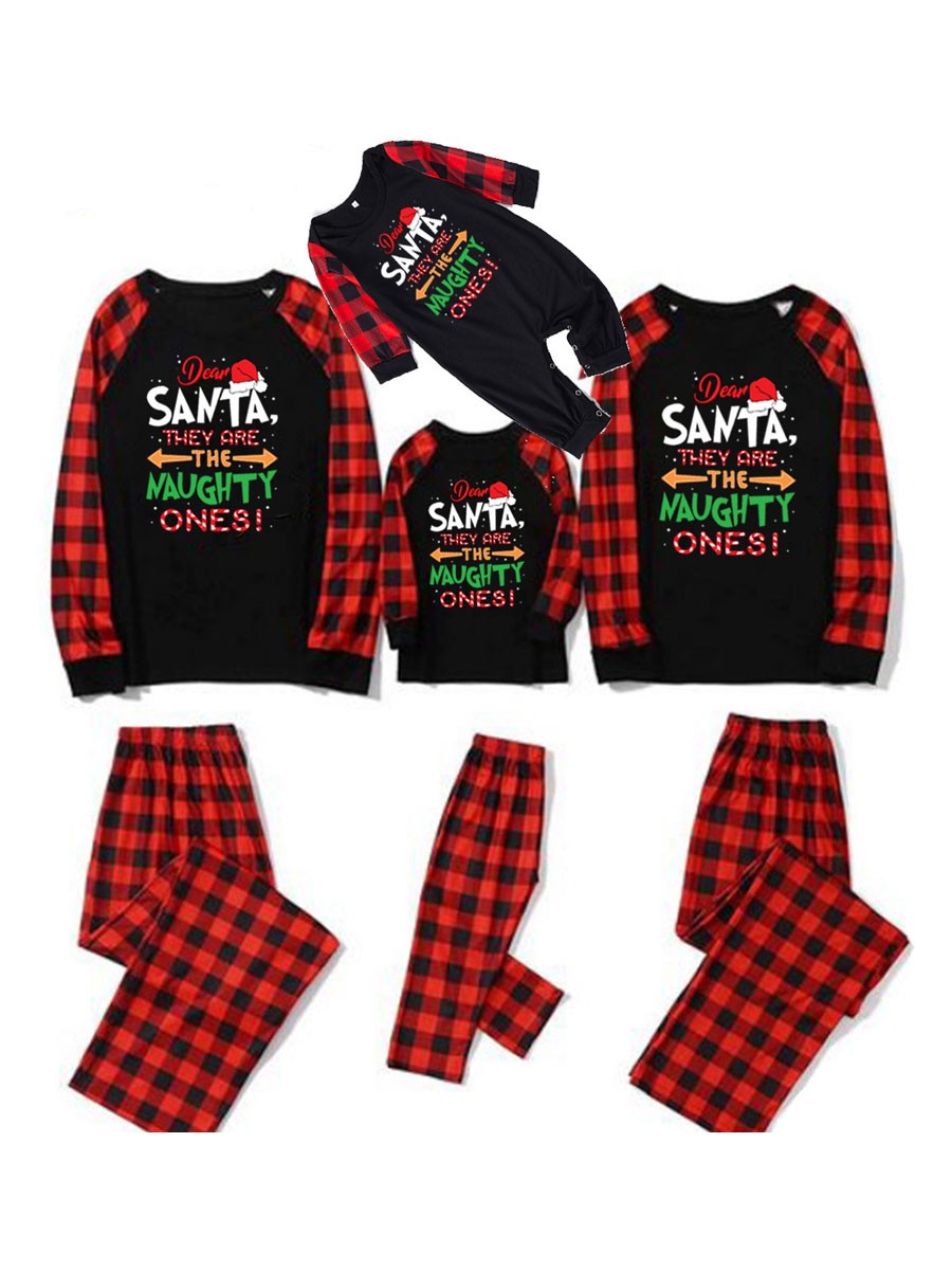 Noël Famille Pyjama Enfant Adulte Motif de Noël Top Pantalon 2 Pièces Cadeau Noël