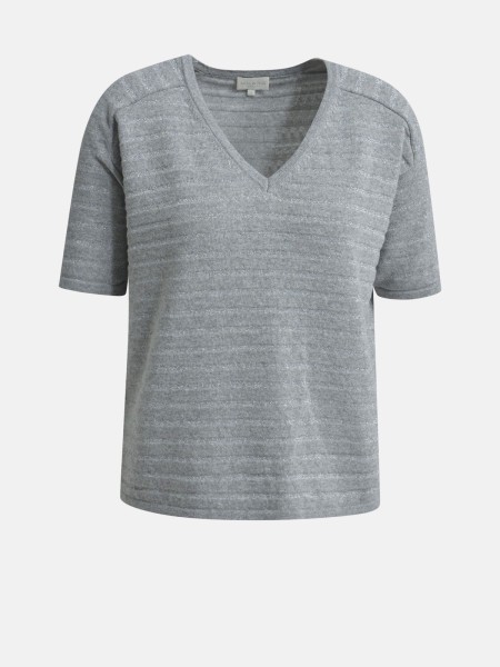 MILANO ITALY Damen Kurzarmpullover, grau
