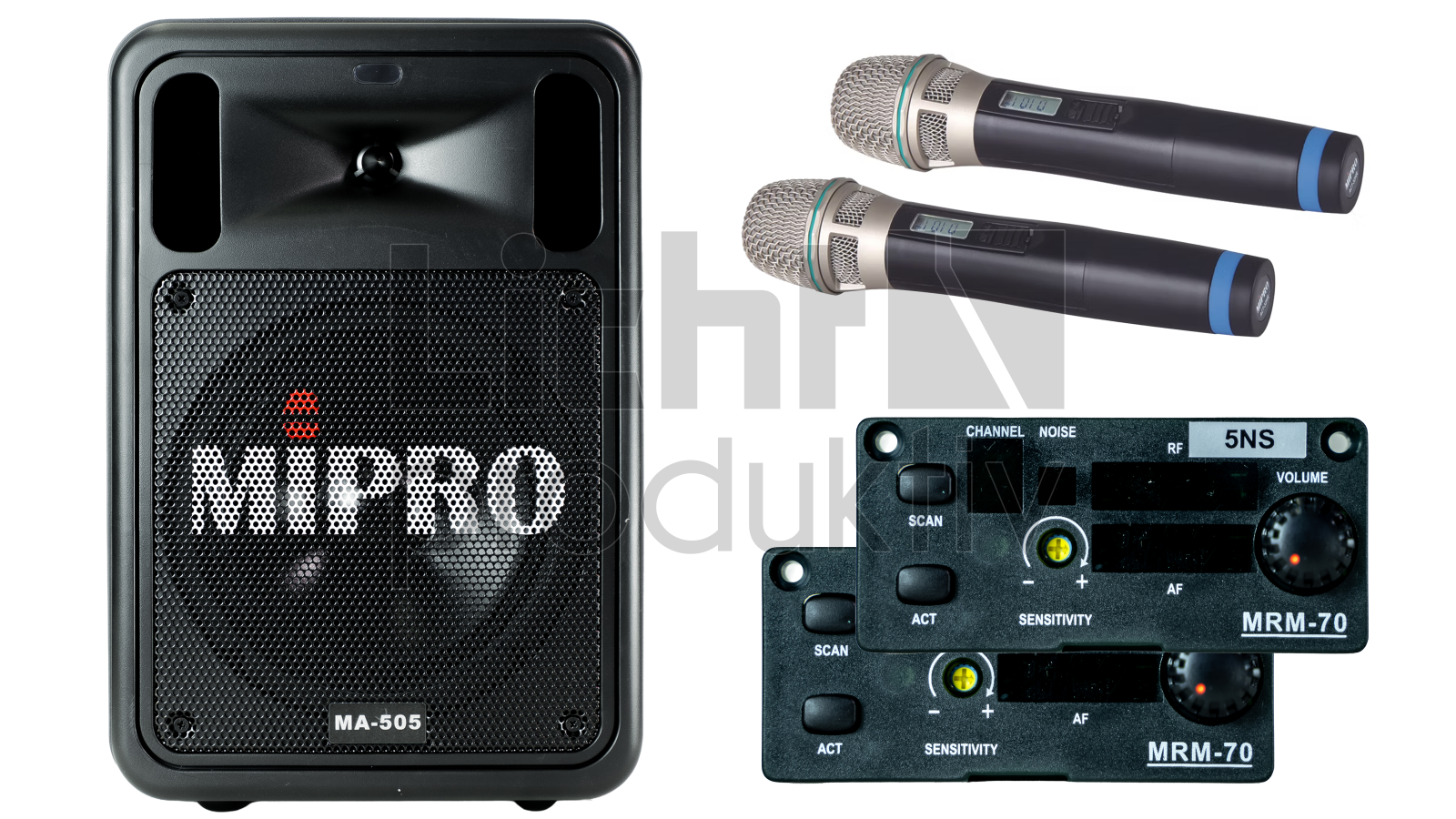 Mipro MA-505 - Akku Lautsprecher Mikro-Bundle + 2x Handsender (Kondensator) - 518-542 MHz
