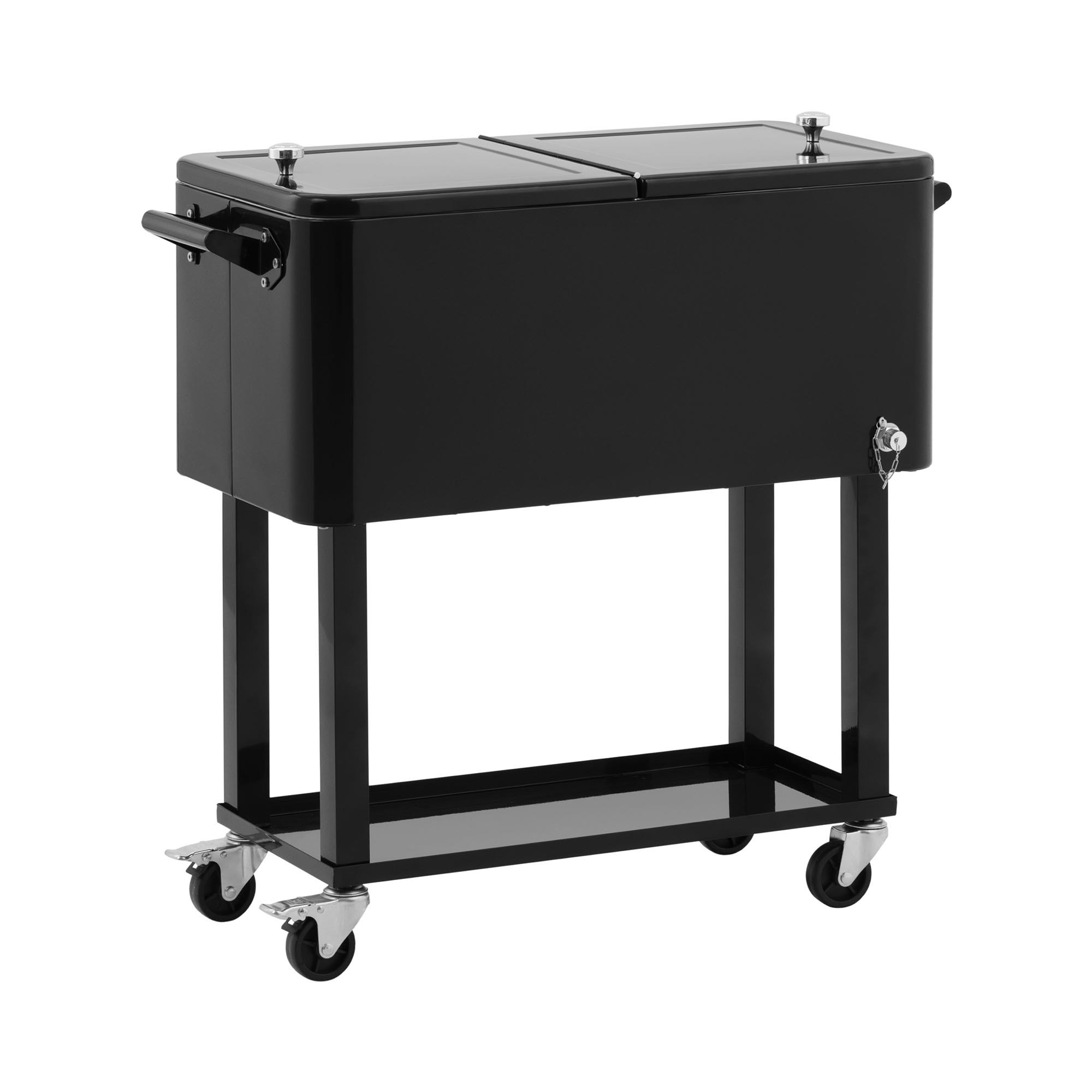 Uniprodo Kühlbox mit Fahrgestell - 76 L - Flaschenöffner