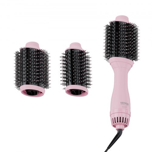 VEVOR Warmluftbürste, Ionen Fohnbürste mit galvanisiertem Titan und 65/75 mm Keramikbeschichtungskopf, 4-in-1-Haarstyler und Volumengeber mit 4 Temperaturstufen zum Locken, Trocknen und Glätten