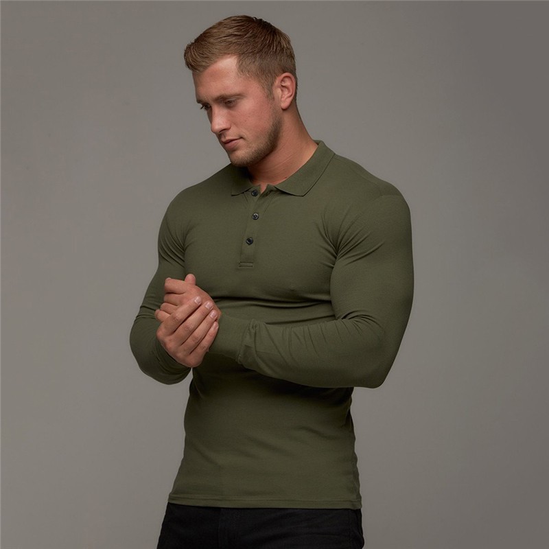 Mode marque Polo hommes occasionnels coton respirant Polo Fashion Shirt Hommes d'affaires à manches longues de haute qualité Poloshirt hommes