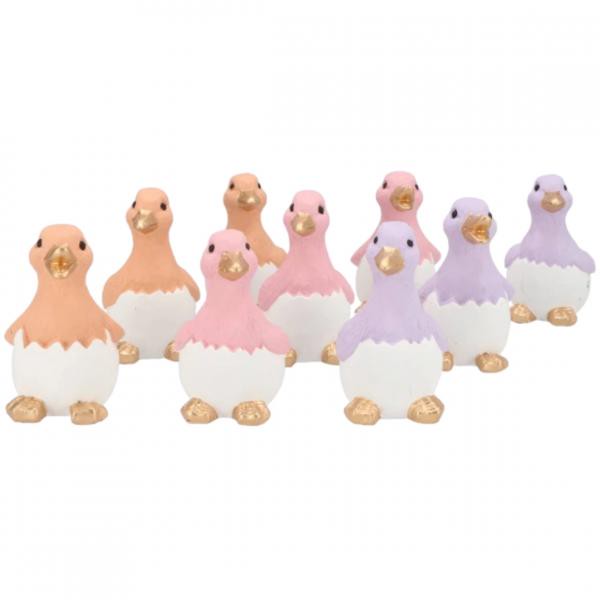 Statue Baby Ente Ei Pastell 15 cm 9 Stück sortiert