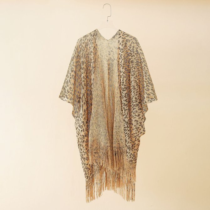 Böhmisch Sommer Zebra Polyester Normal Weit Wickeln A-Linien Urlaub Kimonos für Damen