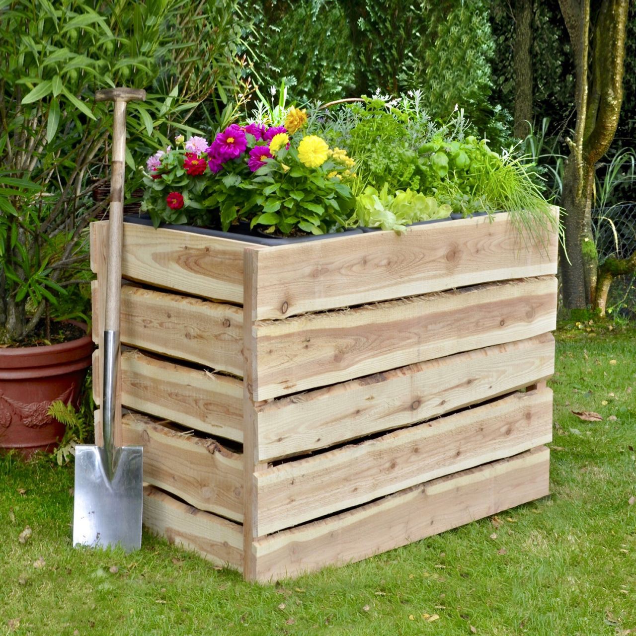 Hochbeet Herlev 104 x 64 x 79 cm, Lärche sägerauh 