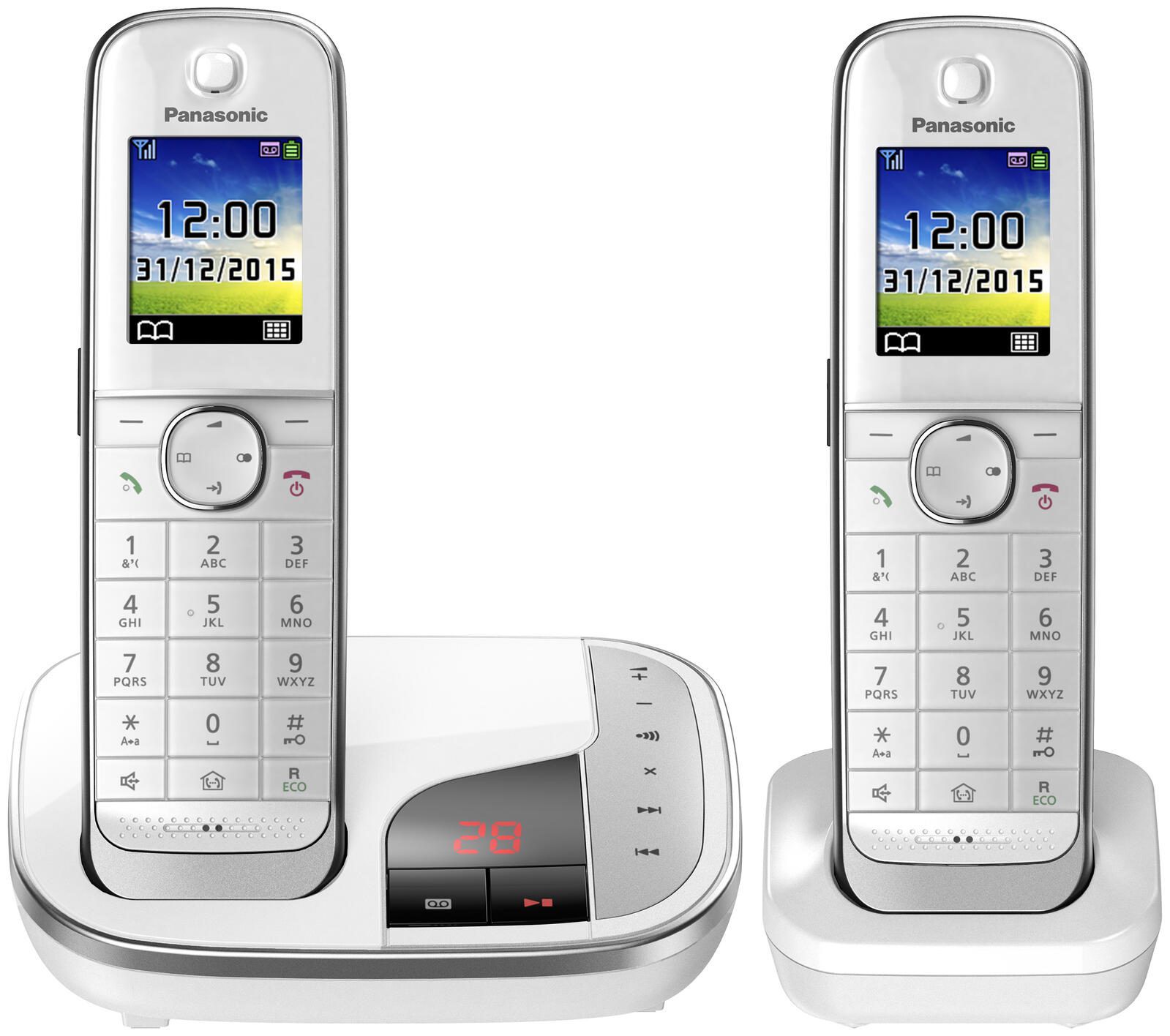 Panasonic Schnurloses Telefon-Set mit Anrufbeantworter KX-TGJ322GW weiß