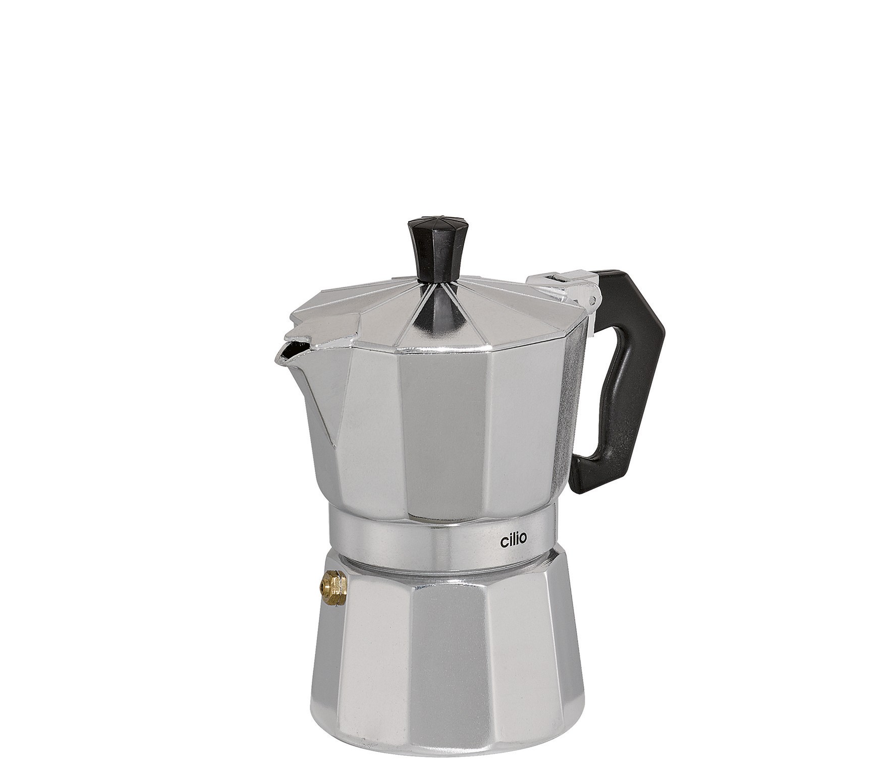 Espressokocher CLASSICO 3Tassen aus Aluminium + achteckige Form  