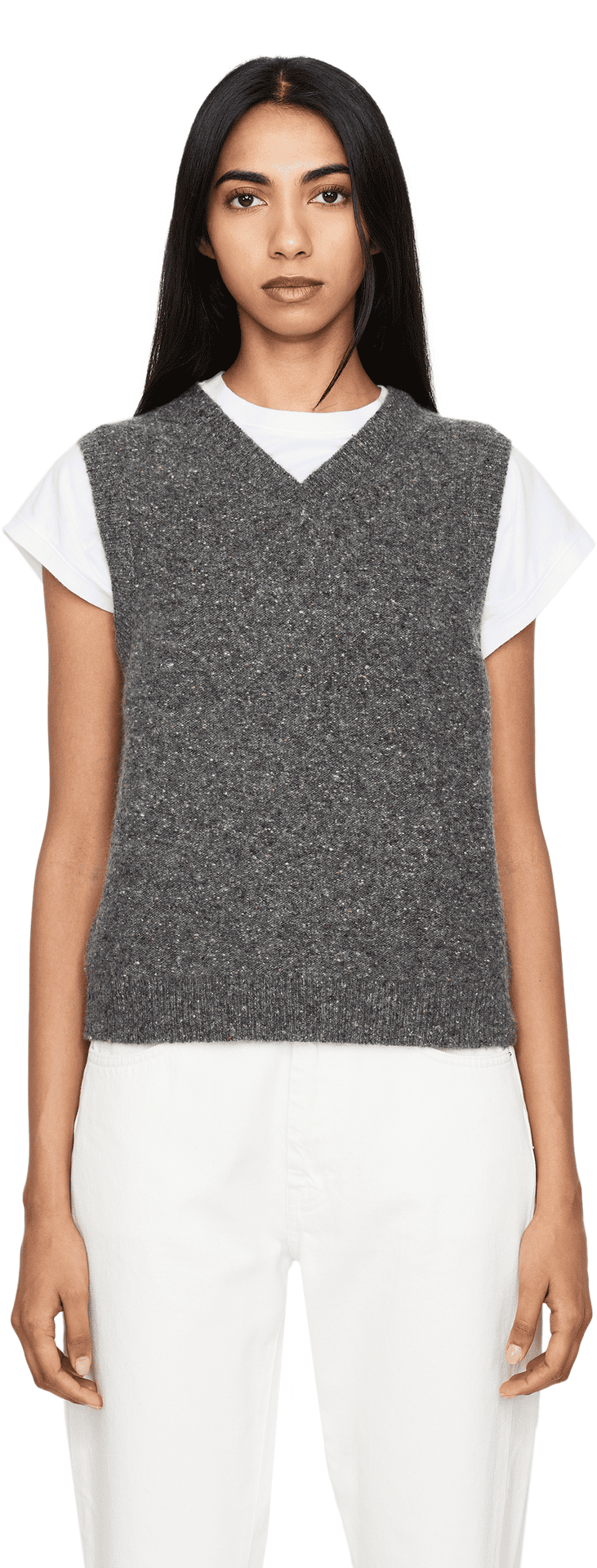 Cashmere-Pullunder Grau