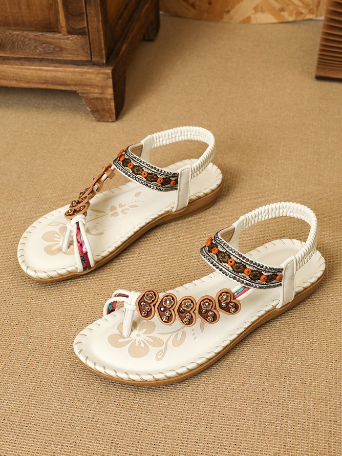 Damen Geometrisch Sport Sommer Glitzernd Atmungsaktiv Rund PU Gummi Slip On Gladiator Pantolette