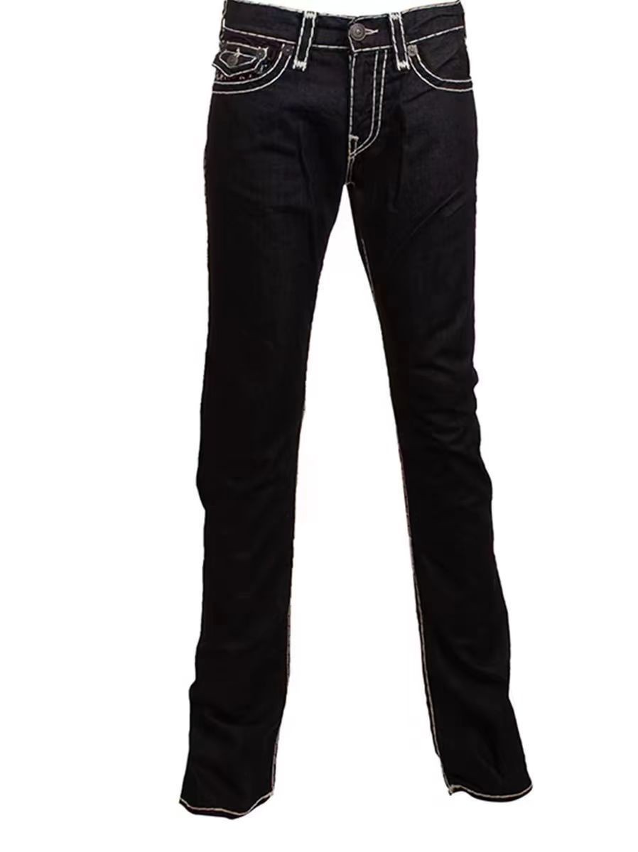 Men's Jeans Fashionable Open Line Brand High Waisted Men Straight Leg Y2k Retro Street Clothing And Women Pants Baggy