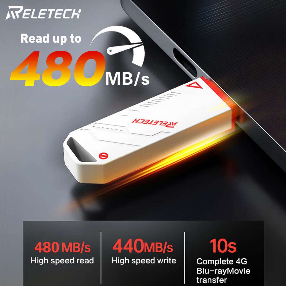 Reletech Elite7 Pro 3.2 Portable SSD Lire 480 Mo / s Flash à haut débit USB Solid State Gen 2 Drive