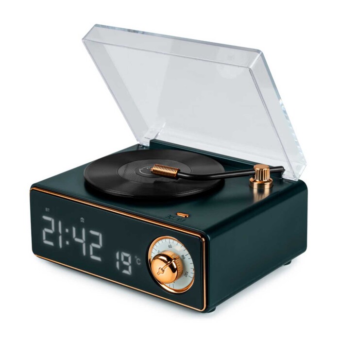 BIGBEN Retro-Lautsprecher & Dual-Wecker Epok BT 15 W dunkelgrün