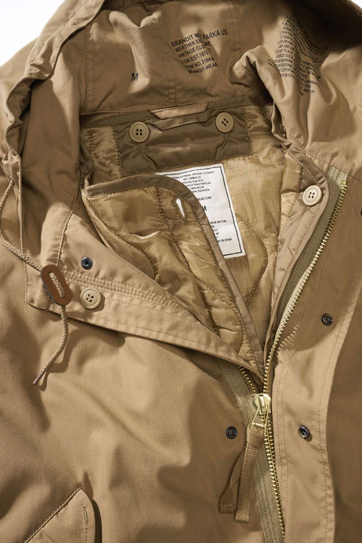 Brandit M51 US Parka Jakke, brun, størrelse S