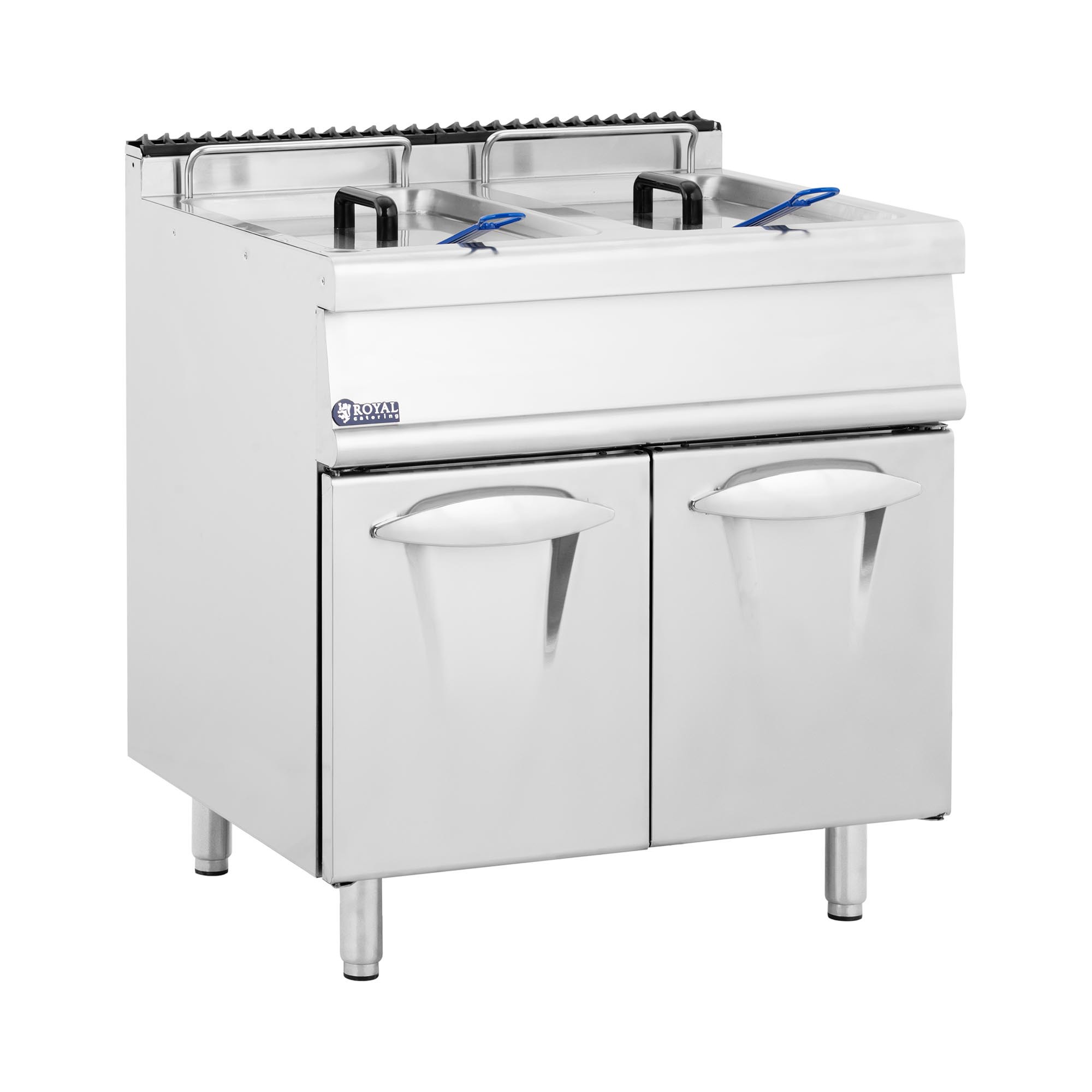 Doppel-Fritteuse - 2 x 28 l - 30 000 W - Unterschrank - Propangas / LPG / Erdgas - Royal Catering