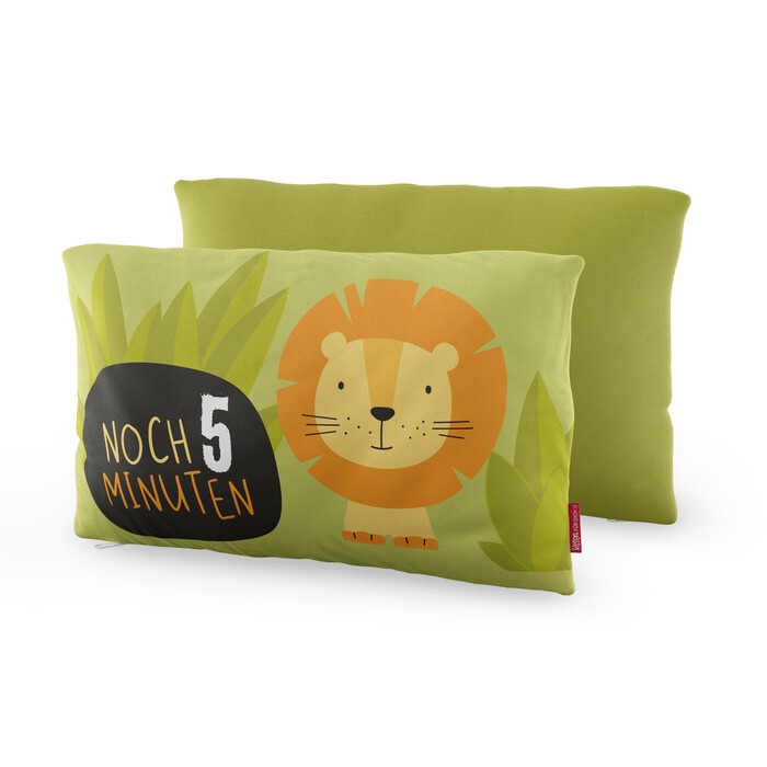 Kissen Löwe Noch 5 Minuten 23 x 40 x 13 cm grün