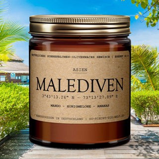 Malediven Duftkerze - Mango | Honigmelone |  Ananas - Einzelne Kerze