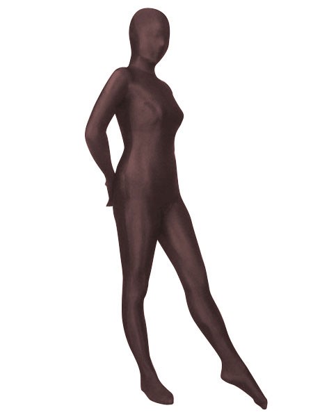 Faschingskostüm Ganzkörper Unisex Zentai aus Elastan in Braun