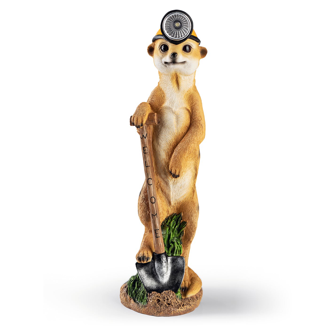Solarleuchte Erdmännchen als Bergarbeiter