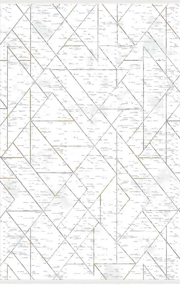 Teppich Weiß Bodenbelag Kurzflor Wohnzimmer Abstraktes Geometrisches 160 x 230