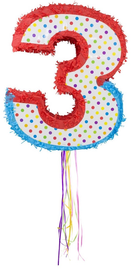 Pinata bunte Zahl 3