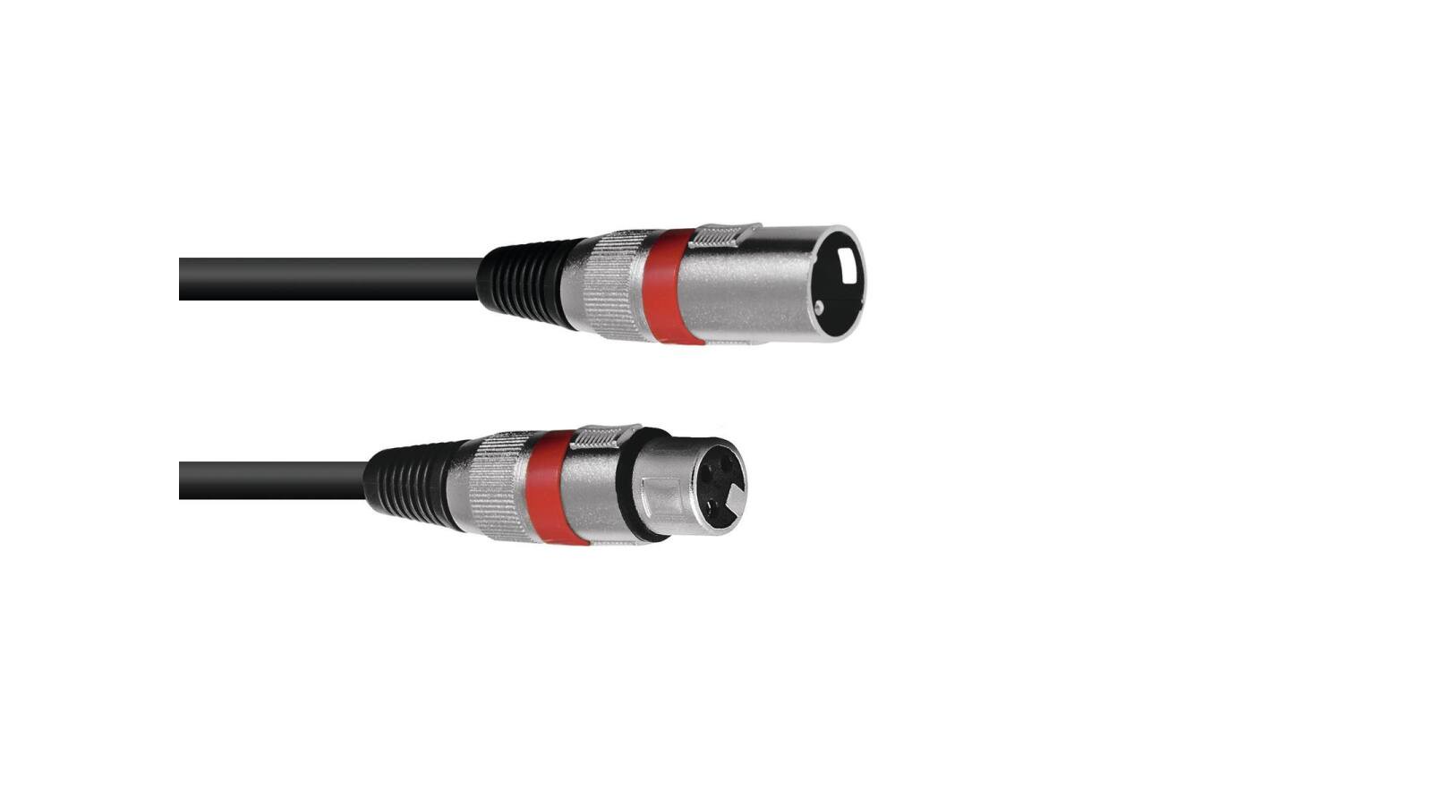OMNITRONIC XLR Kabel 3pol 0,5m sw/rt