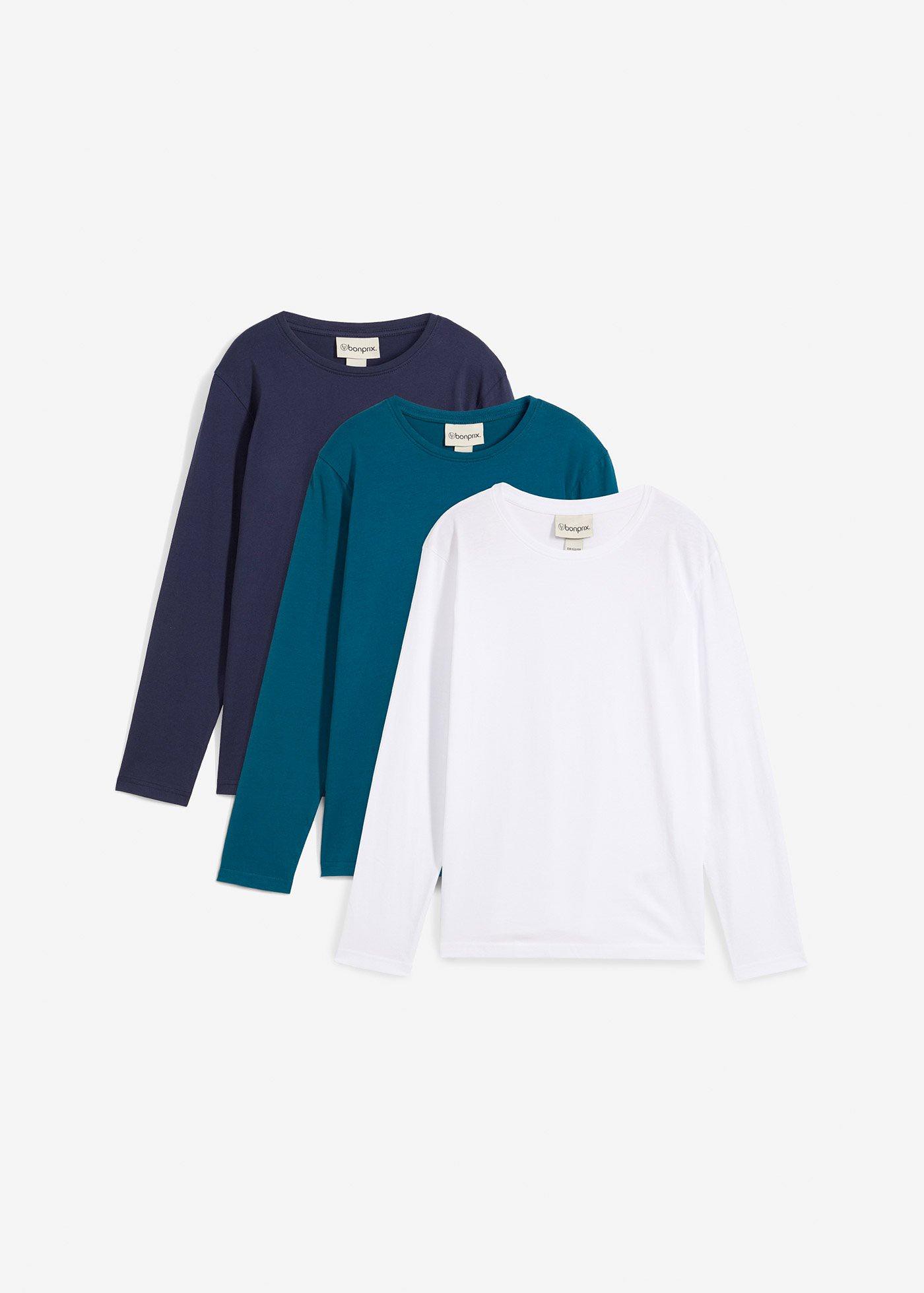 Langarmshirt mit Bio-Baumwolle (3er Pack)