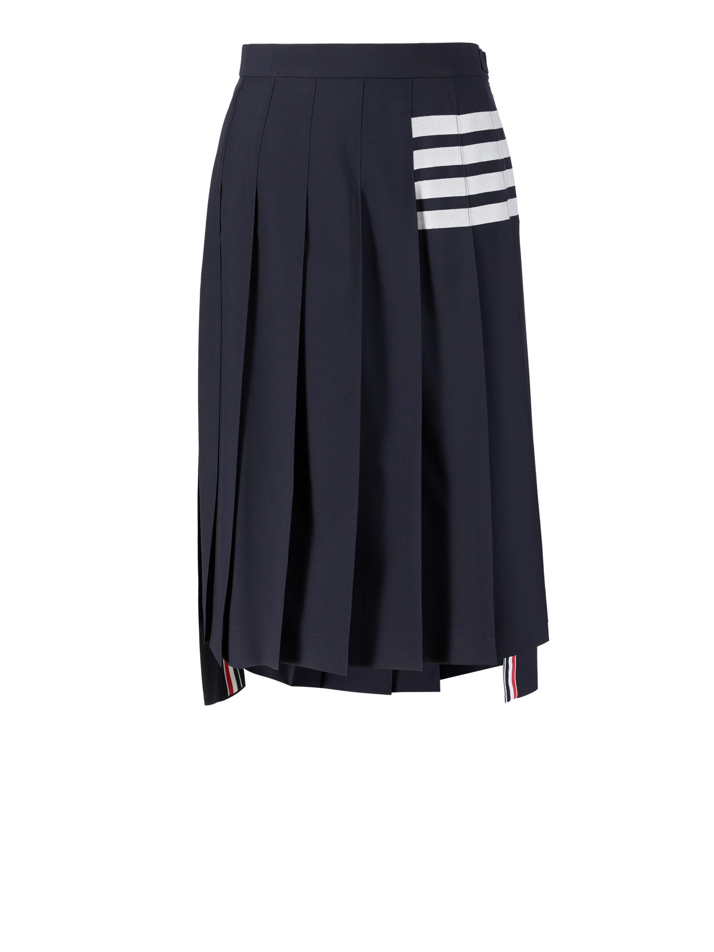 Faltenrock mit verlängerter Rückseite Marineblau