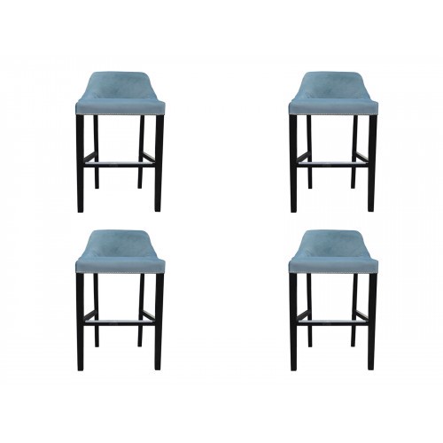 4x Design Chesterfield Barhocker Hocker Hochstuhl Set Polster Stühle Garnitur