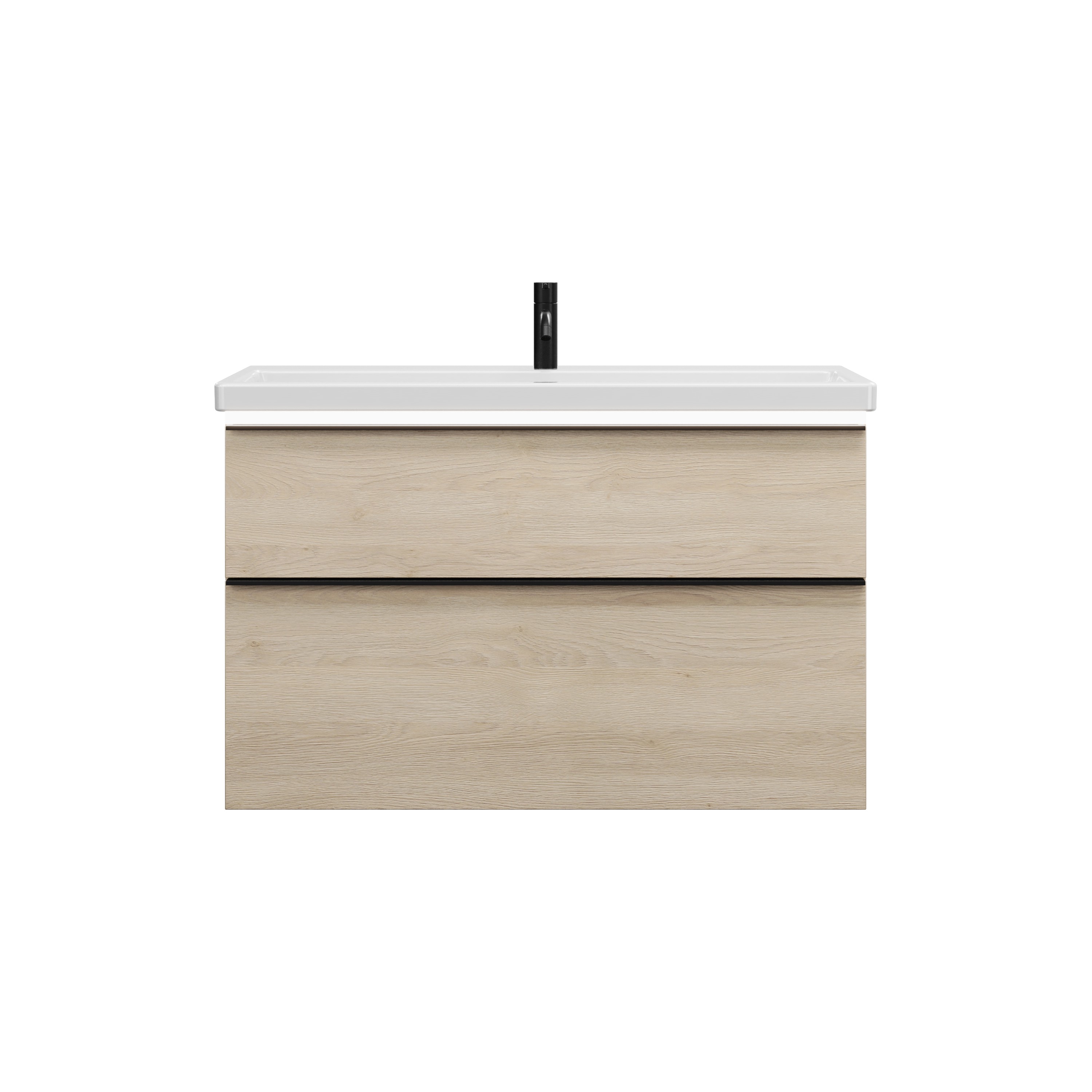 Burgbad Eqio Keramik-Waschtisch inklusive Waschtischunterschrank mit LED-Beleuchtung, Breite 1030mm, SEZA103F3180C0001G0252