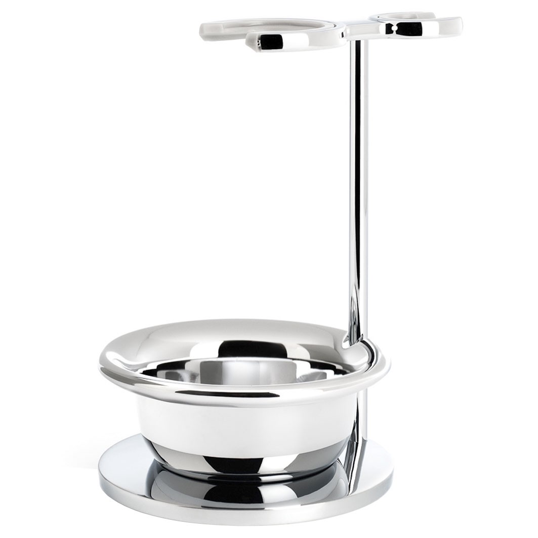 Halter für MÜHLE Rasierset, verchromt, mit Schale