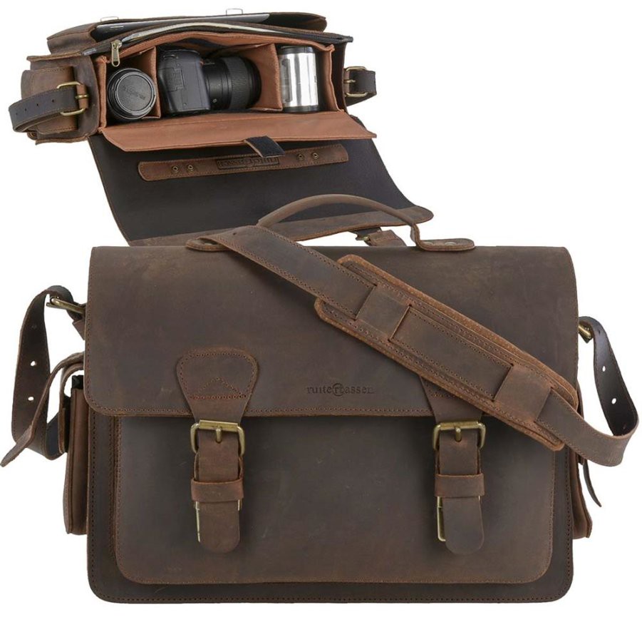 Kameratasche Leder 38x28cm 