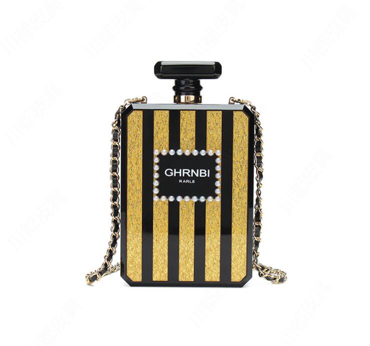 Bouteille de parfum de haute qualité Personalit Soirée Sac Sac Fashion Sacs Cosmétiques Sacs cosmétiques à la mode Femelle Totes Chaîne Sac à mai