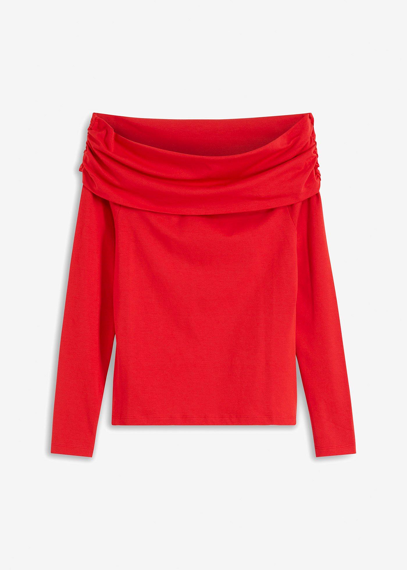 Carmenshirt mit Raffung