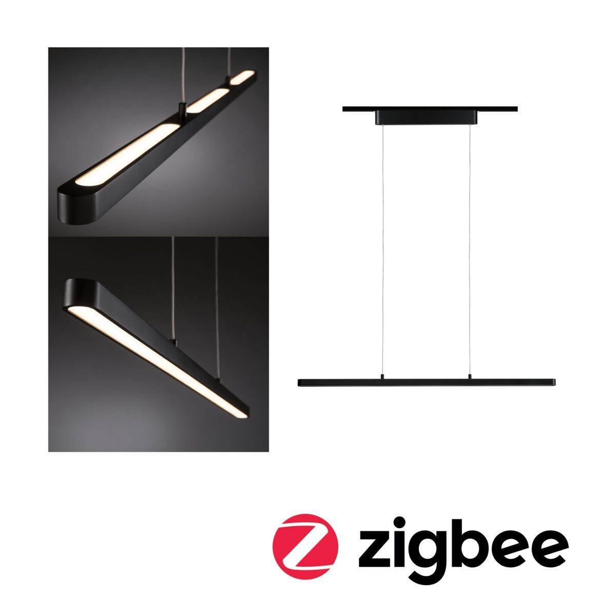 Paulmann URail LED Pendel Smart Home Zigbee Lento   3x1800lm 3x13,5W Tunable White dimmbar 230V Schwarz matt