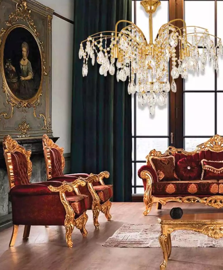 Kronleuchter Französisch Gold im Wohnzimmer Leuchte luxuriöse Lampen Sofort