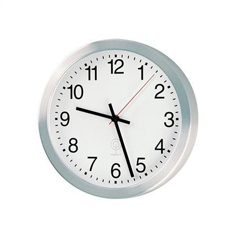 Wanduhr Funkuhr Alu.mattsilber, 1,5 V Zahlen D.300mm