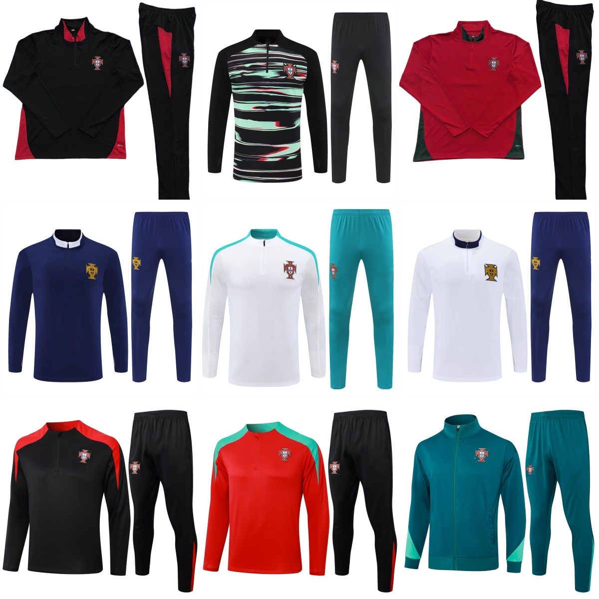 2024 25 26 Portugal Kids Football Football Tracksuit Men Soccer Training Training Wear Kit Chandal Entrenamiento Survivant Calcio Trainingsanzug