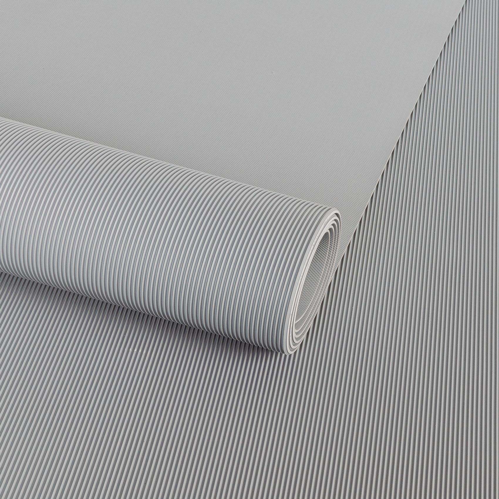 Gummimatte Gummiläufer Feinriefen Grau 3mm 100cmx50cm, Geruchslos - Bodenbelag, Bodenmatte