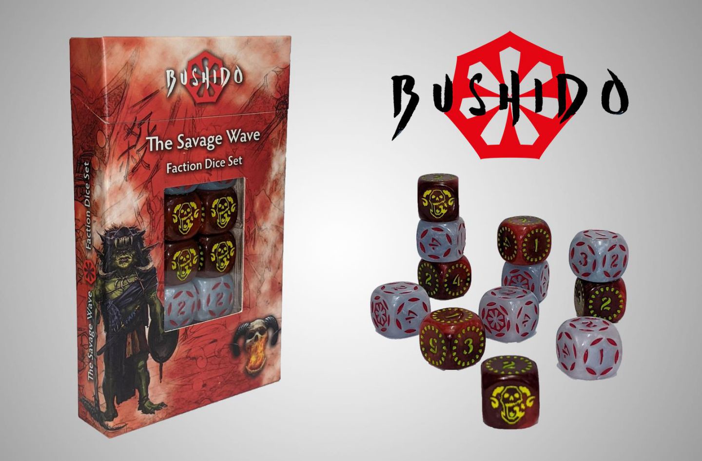 GCT Bushido Savage Wave Faction Dice Set Tabletop Spiel Würfel Set