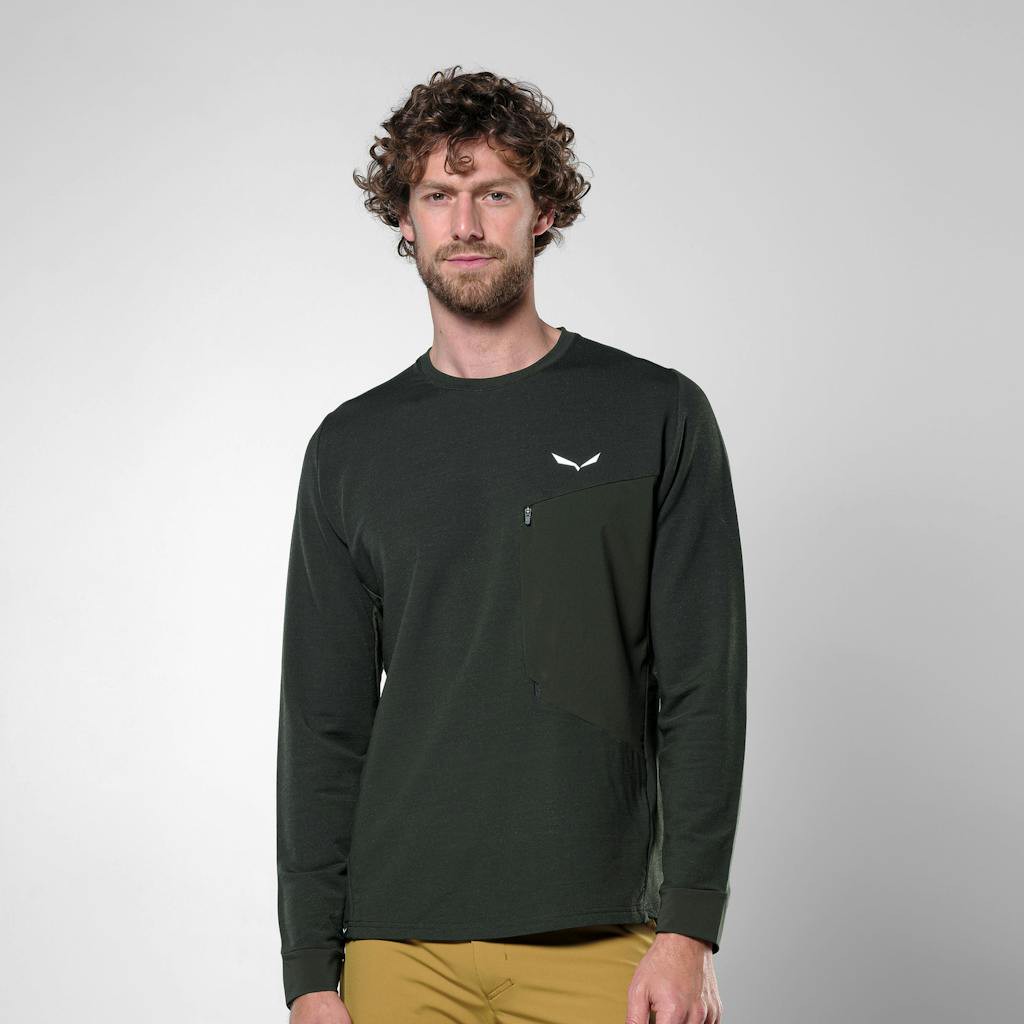 SALEWA - Puez Merino Durastretch Pullover Herren - Grün (Gr.54)