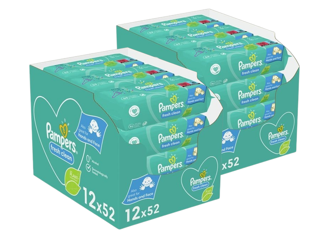 24x Pampers Fresh Clean Feuchttücher | je 52 Stück