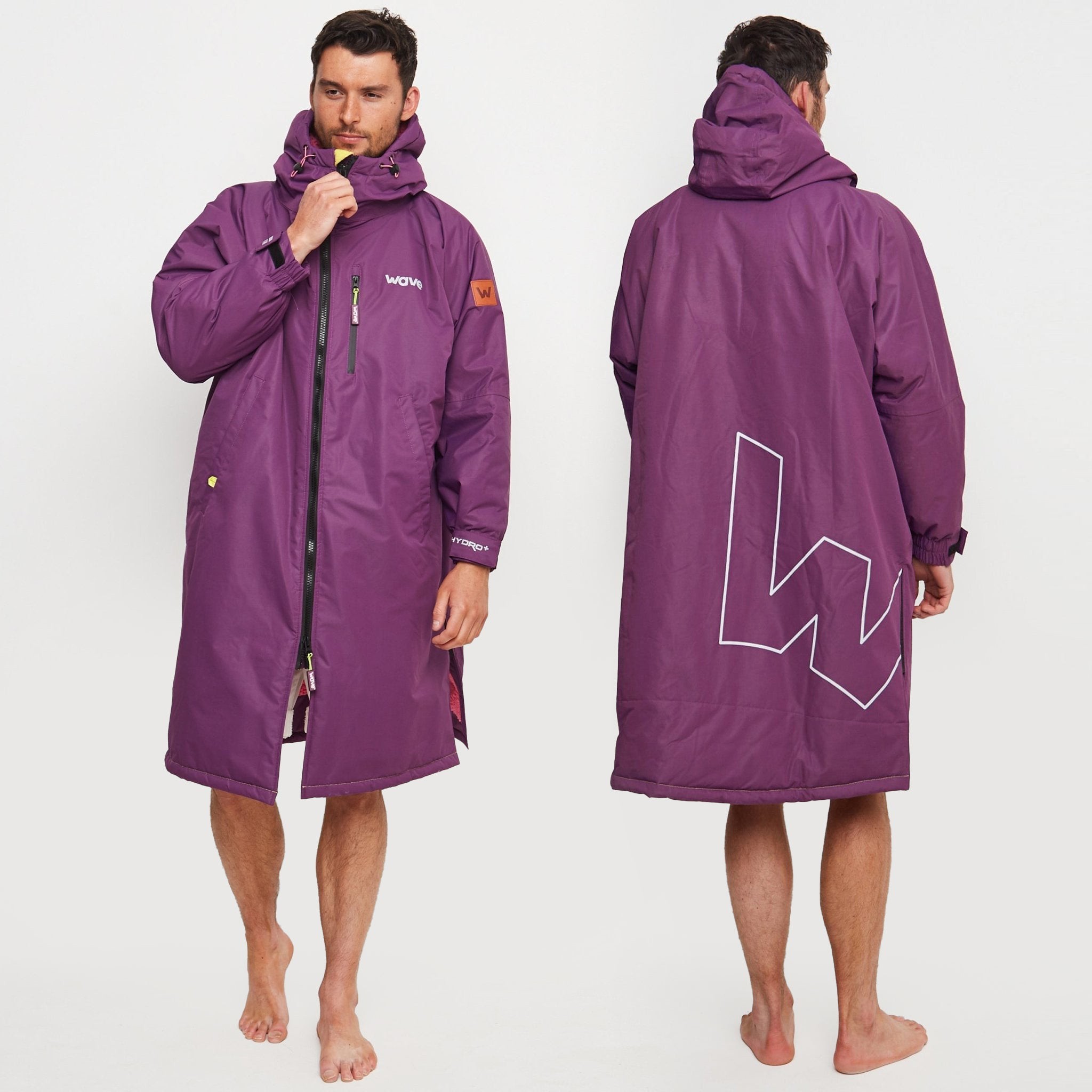 Fleece-Lined Changing Robe | Unisex | Sage | Wave Spas USA, Purple / Medium