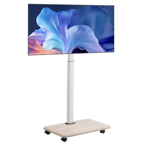 VEVOR rollbarer TV-Ständer TV-Wagen für 812,8-1778 mm TVs bis zu 45 kg, 25° Links-Rechts-Drehung & höhenverstellbare TV-Halterung mit Regal für Ecke Schlafzimmer Wohnzimmer (max. 600 x 400 mm)