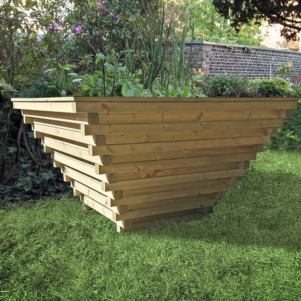 Pflanzkasten / konisches Hochbeet 120 x 120 x 70 cm Kiefer, Bausatz, kd imprä... 