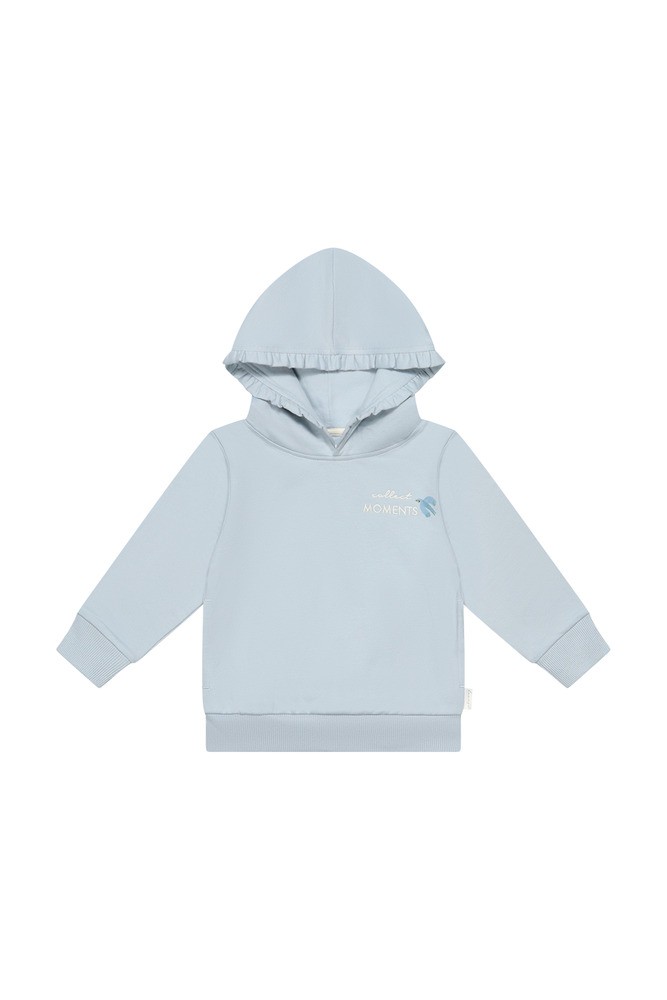 Leevje Oversized Hoodie 'collect moments' mit Rüschenkapuze - clear blue - 110/116
