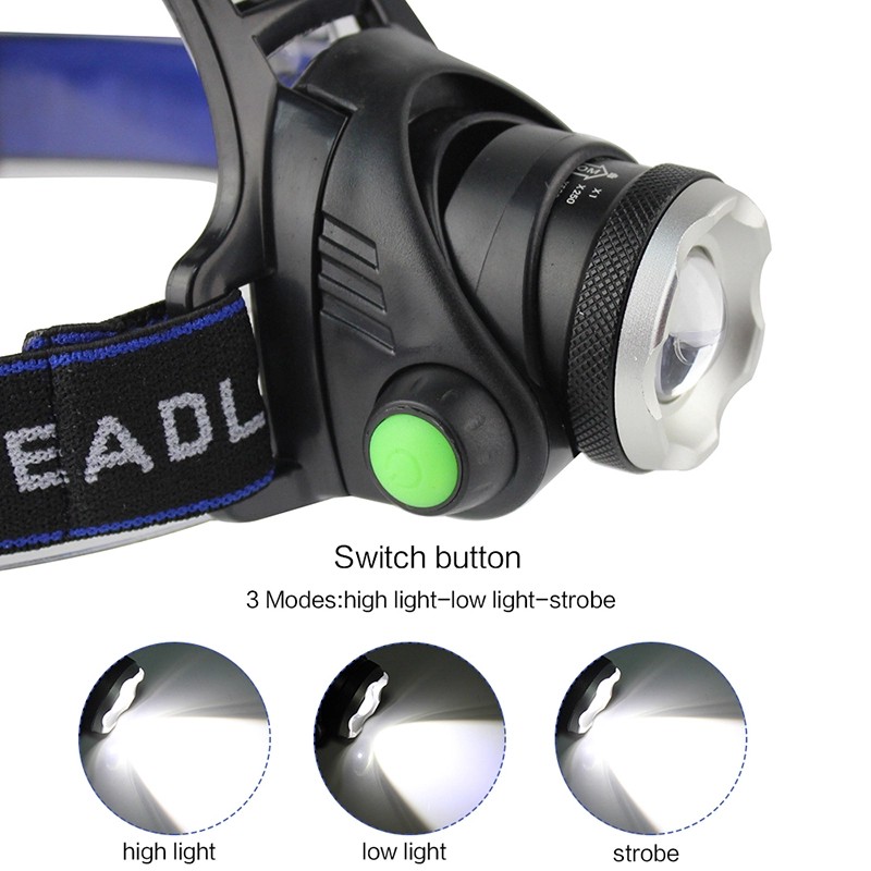1000Lums Capteur IR Headlamp T6 Headlight Induction USB Rechargeable Lanterne Lanterne LED lampe de lampe de poche de lampe de poche par 18650