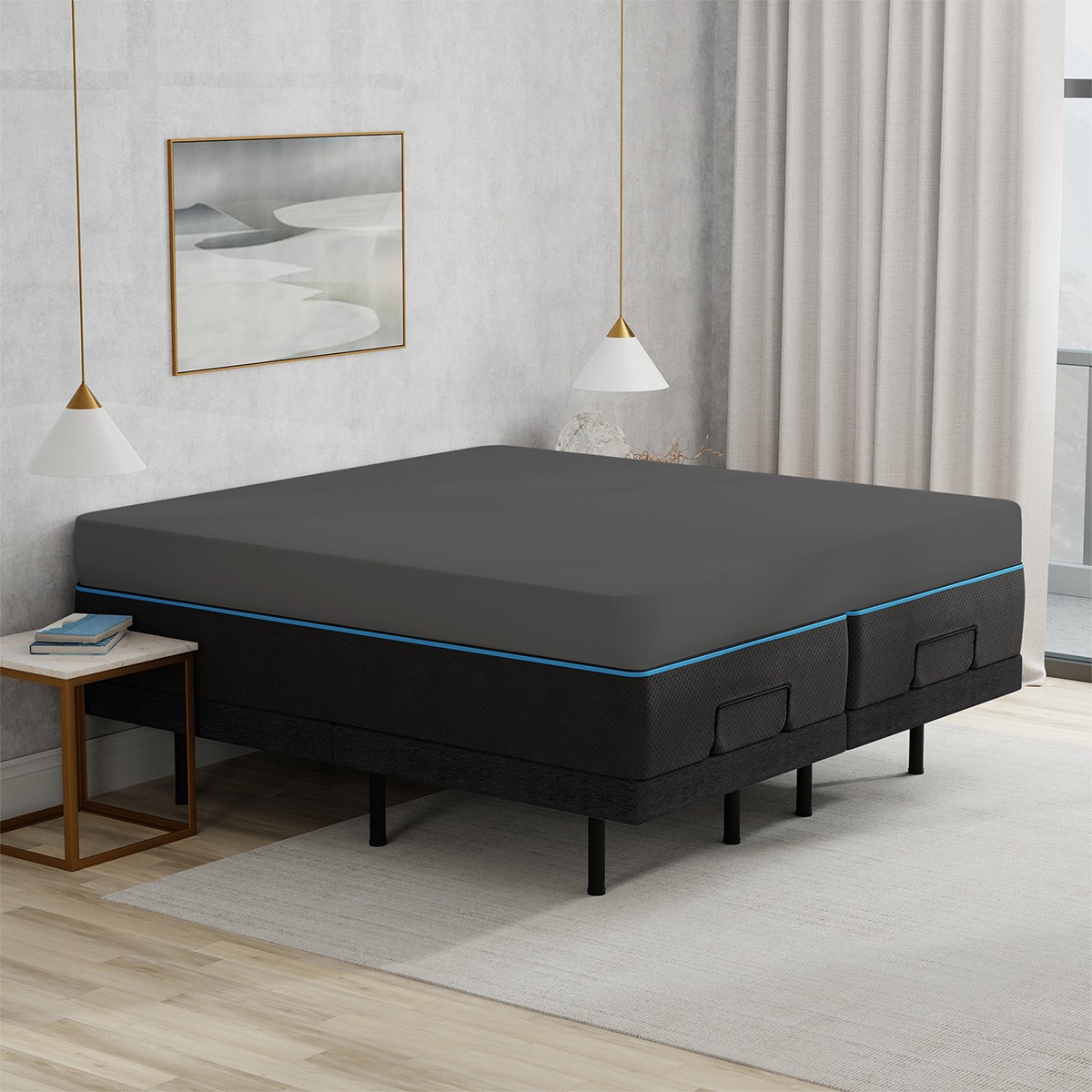 Doppeljersey-Spannbettlaken – Anthrazit