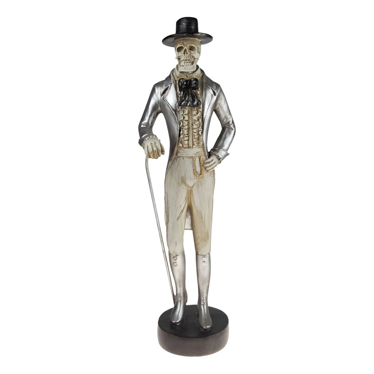Skelett im Anzug Bräutigam Dekofigur Polyresin Gothik Deko Stock 51 cm