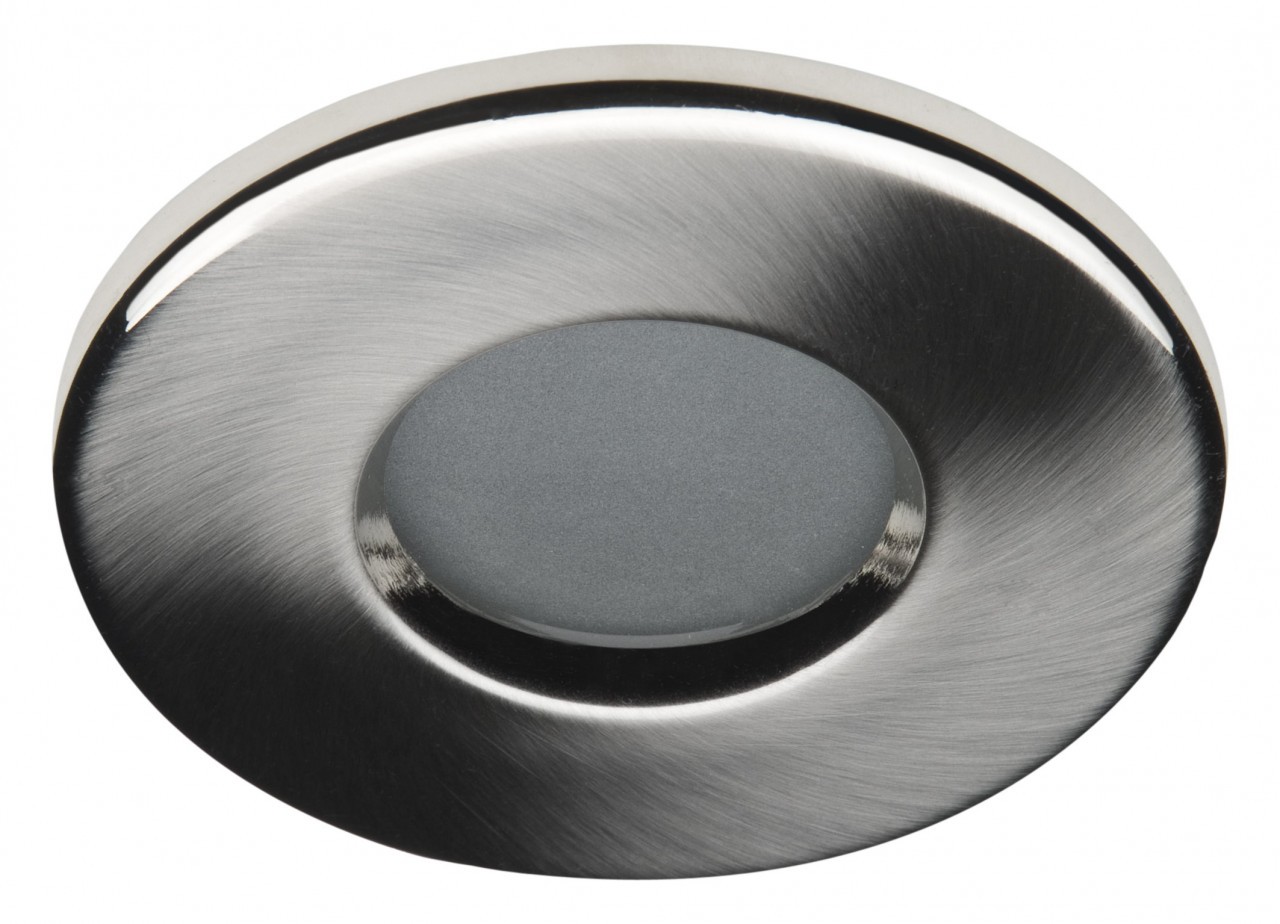 LED Bad Einbaustrahler IP44 GU10 230V Rund alu geb�rstet 3W warmwei�