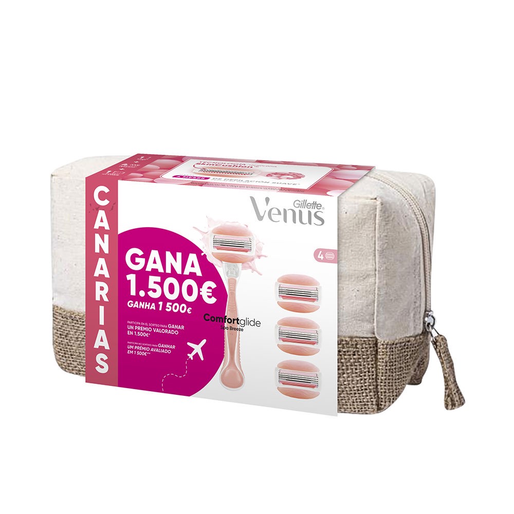 Gillette Venus Spa Breeze Canarias Toiletry Bag Maschine + 4 Nachfüllungen